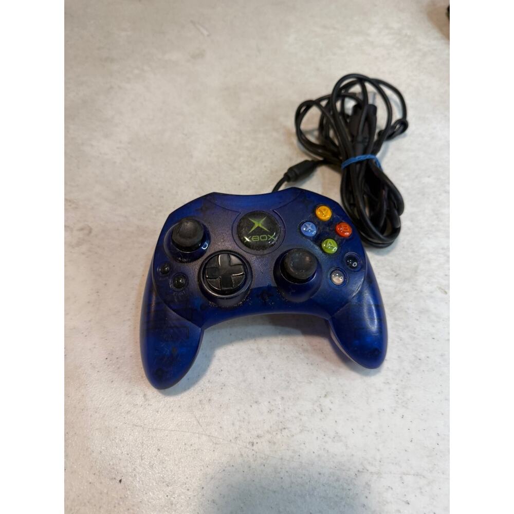 Microsoft Xbox Controller S Wired Translucent Blue for Original Xbox Halo CE